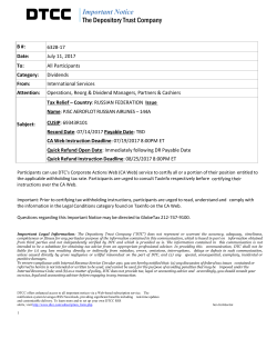 Important Notice The Depository Trust Company