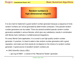 KH Basic Numerical Algorithms Random numbers