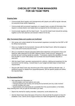 checklist for team managers for gb team trips
