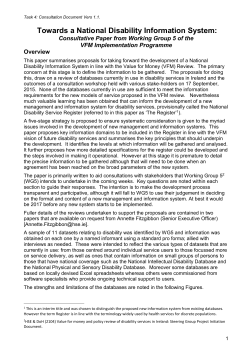 Towards a National Disability Information System