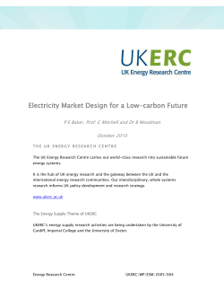 Electricity Market Design for a Low-carbon Future