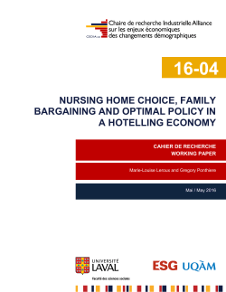nursing home choice, family bargaining and optimal policy in a