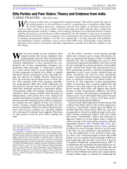 Elite Parties and Poor Voters: Theory and Evidence