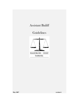 assistant bailiff - Supreme Court of Tasmania