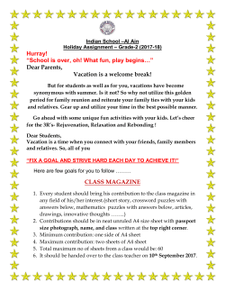 Hurray! School is over, oh! what fun, play begins&hellip;&rdquo; Dear Parents