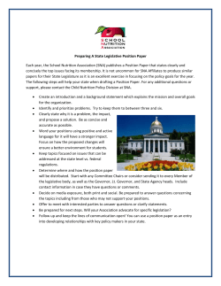 Preparing A State Legislative Position Paper Each year, the School