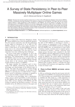 A Survey of State Persistency in Peer-to
