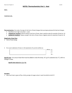 Thermochemistry (Ch 8)