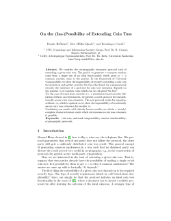 Possibility of Extending Coin Toss