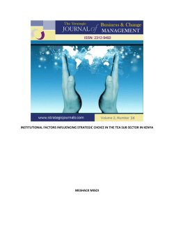 institutional factors influencing strategic choice in the tea sub sector