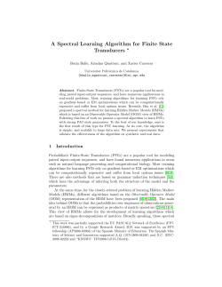 A Spectral Learning Algorithm for Finite State Transducers ⋆
