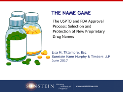 The USPTO and FDA Drug Name Approval Process