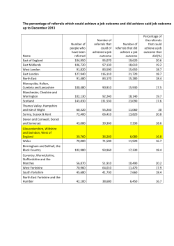 The percentage of referrals which could achieve a job outcome and