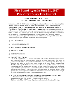 Fire Board Agenda June 21, 2017 Pine