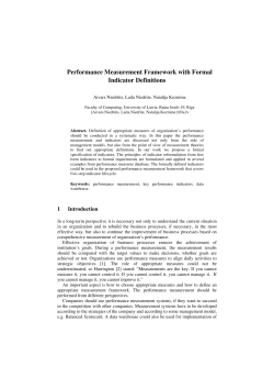 Performance Measurement Framework with Formal Indicator