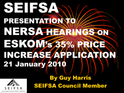 seifsa presentation to nersa hearings on eskom price increase