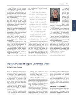 Expensive Cancer Therapies: Unintended Effects