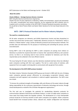 WITS Submission to the Water and Sewerage