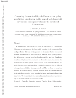 Comparing the sustainability of different action policy possibilities
