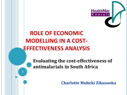 Role of Economic Modelling in a Cost