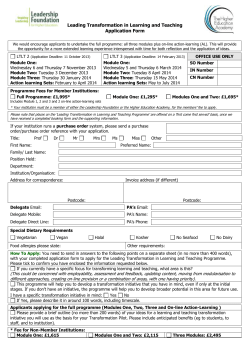 Booking Form - Leadership Foundation for Higher Education