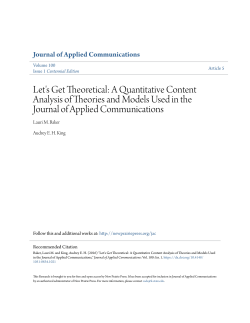 Let`s Get Theoretical: A Quantitative Content