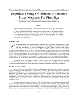 Empirical Testing Of Different Alternative Proxy Measures For Firm