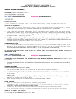 MANDATORY TEAM ON-LINE CHECK