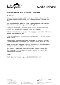 Play Online player picks up Division 1 Lotto prize
