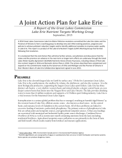 A Joint Action Plan for Lake Erie