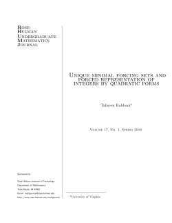 Unique minimal forcing sets and forced - Rose