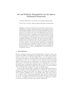 Set and Relation Manipulation for the Sparse