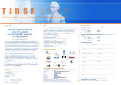 2nd International Conference on Technologies for Interactive Digital