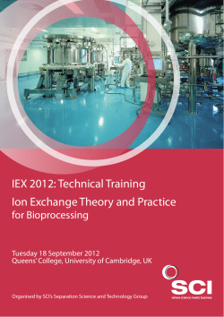 IEX 2012: Technical Training Ion Exchange Theory