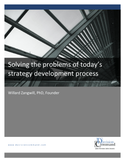 Solving the problems of today`s strategy development process