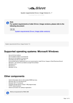 System requirements Drivve | Image Version 6 + 7