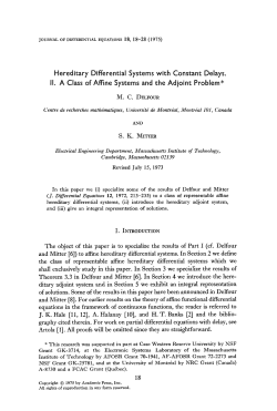Hereditary Differential Systems with Constant Delays. II. A Class of