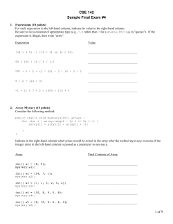 CSE 142 Sample Final Exam #4