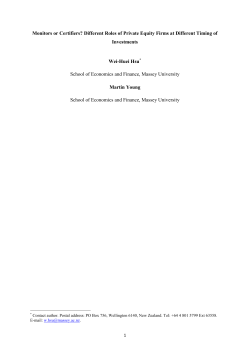 Monitors or Certifiers? Different Roles of Private Equity Firms at