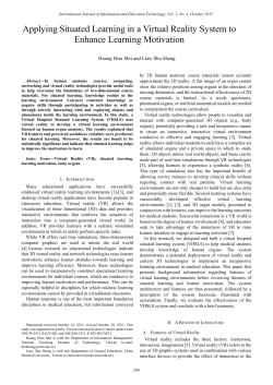 Applying Situated Learning in a Virtual Reality System to Enhance