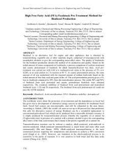 (FFA) Feedstock Pre-Treatment Method for Biodiesel Production
