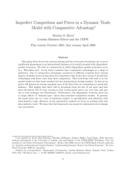 Imperfect Competition and Prices in a Dynamic Trade Model with