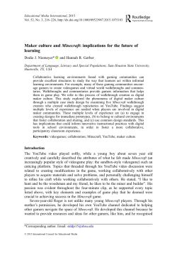 Maker culture and Minecraft: implications for the future of learning