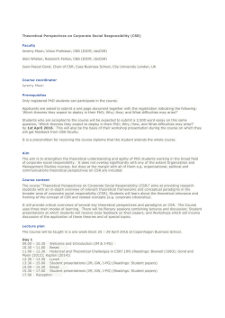 Theoretical Perspectives on Corporate Social Responsibility