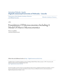 Foundations Of Microeconomics Including A Model Of Marx`s