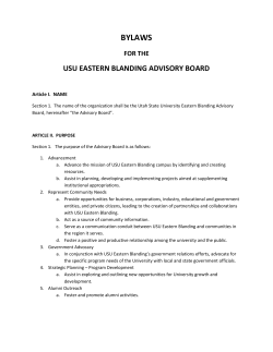 Blanding Advisory Board Bylaws - Utah State University Eastern