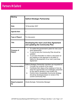 4. Developing the new LAA - Salford City Partnership