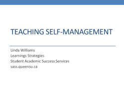 Self-Management - Centre for Innovation in Campus Mental Health