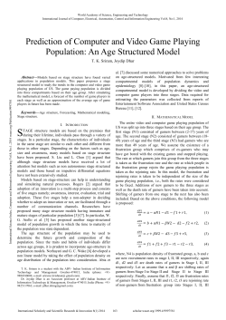 Prediction of Computer and Video Game Playing Population: An