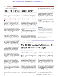 Factor VIII tolerance: is more better? MVA